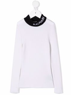 Balmain Kids джемпер вязки интарсия с логотипом