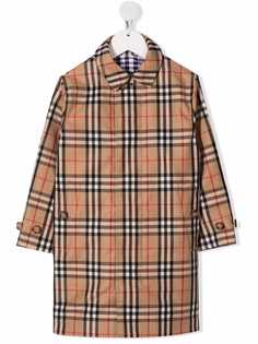 Burberry Kids двустороннее пальто в клетку