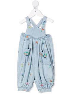 Stella McCartney Kids джинсовый комбинезон с цветочной вышивкой