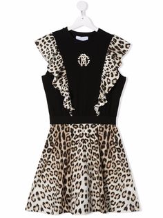Roberto Cavalli Junior платье с леопардовыми вставками