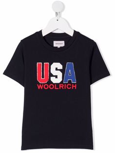 Woolrich Kids футболка с фактурным логотипом