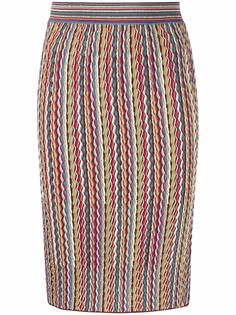 M Missoni юбка-карандаш с завышенной талией и узором зигзаг