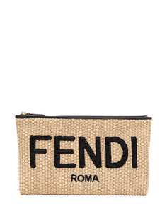 Fendi плетеный клатч среднего размера