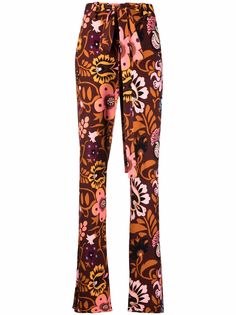 La DoubleJ расклешенные брюки с цветочным принтом