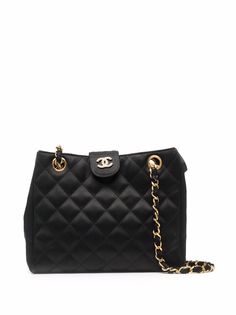 Chanel Pre-Owned стеганая сумка-тоут с логотипом CC