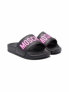 Moschino Kids шлепанцы с логотипом