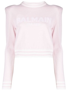 Balmain джемпер вязки интарсия с логотипом