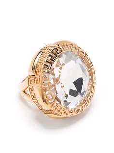 Versace кольцо Greca со стразами