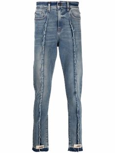 VAL KRISTOPHER узкие джинсы с бахромой