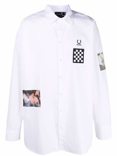 Raf Simons X Fred Perry рубашка поло с нашивками и логотипом