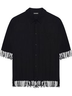 Balenciaga рубашка с короткими рукавами и бахромой