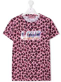 Chiara Ferragni Kids футболка с графичным принтом и леопардовым узором