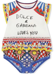 Dolce & Gabbana Kids боди с графичным принтом