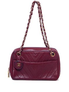 Chanel Pre-Owned стеганая сумка на плечо с узором шеврон