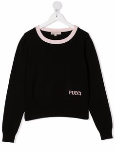 Emilio Pucci Junior джемпер вязки интарсия с логотипом