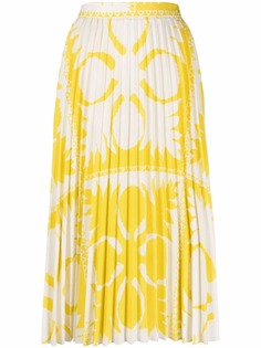 RED Valentino плиссированная юбка с абстрактным принтом