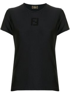Fendi Pre-Owned футболка с нашивкой-логотипом