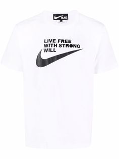 Black Comme Des Garçons футболка с принтом Swoosh