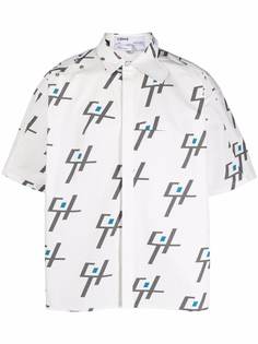 C2h4 рубашка с короткими рукавами и геометричным узором