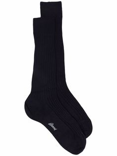 Brioni носки в рубчик с логотипом
