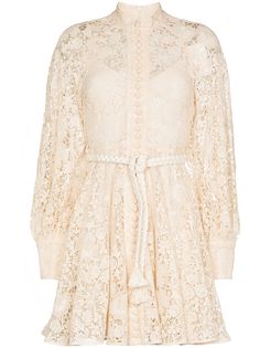 Zimmermann кружевное платье мини Cassia