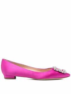 Manolo Blahnik балетки Hangisi с кристаллами