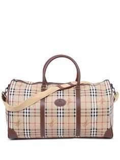 Burberry Pre-Owned сумка Boston в клетку Nova Check с ручками и ремнем