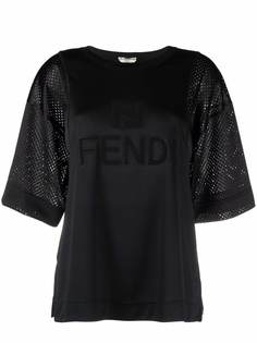 Fendi футболка с короткими рукавами и сетчатыми вставками