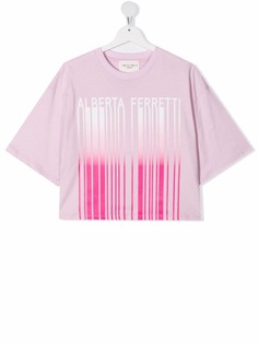 Alberta Ferretti Kids укороченная футболка с логотипом
