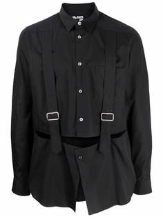 Black Comme Des Garçons рубашка с декоративными ремешками
