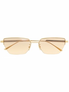 Bottega Veneta Eyewear солнцезащитные очки в прямоугольной оправе