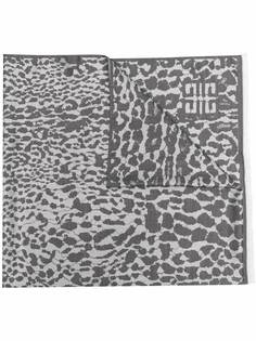 Givenchy шарф вязки интарсия с леопардовым узором