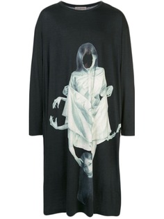 Yohji Yamamoto футболка оверсайз с графичным принтом