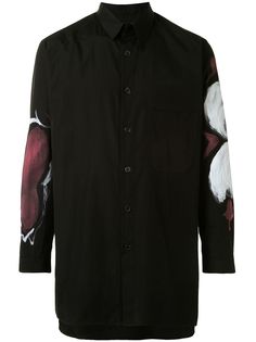 Yohji Yamamoto рубашка с абстрактным принтом