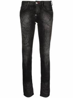 Philipp Plein джинсы скинни Iconic с эффектом потертости