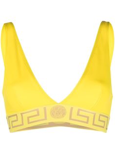 Versace лиф-бикини с узором Greca