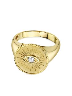 Sydney Evan кольцо из желтого золота с бриллиантом