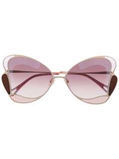 Chloé Eyewear солнцезащитные очки Gemma в оправе бабочка