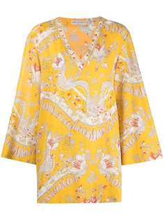 Emilio Pucci платье мини с цветочным принтом и V-образным вырезом