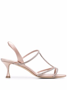 Manolo Blahnik босоножки с кристаллами и Т-образным ремешком