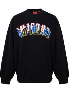 Supreme толстовка с круглым вырезом и логотипом