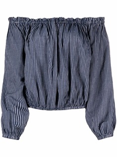 Rag & Bone полосатая блузка с открытыми плечами