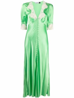 Rixo приталенное платье макси Simone