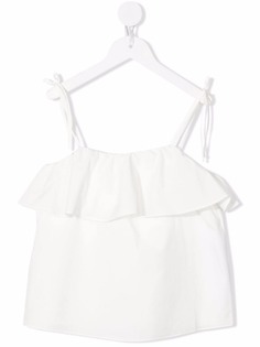 TWINSET Kids топ на тонких бретелях с оборками