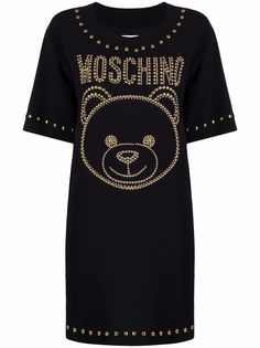 Moschino платье-футболка с декором Teddy Bear