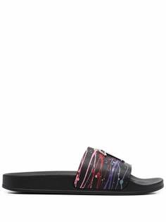 Giuseppe Zanotti шлепанцы с эффектом разбрызганной краски