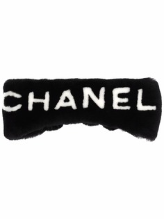 Chanel Pre-Owned меховая повязка на голову 2010-х годов с логотипом