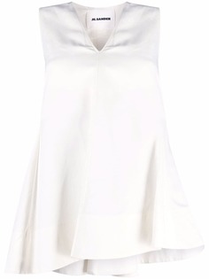 Jil Sander топ асимметричного кроя с V-образным вырезом