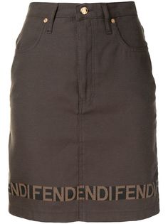 Fendi Pre-Owned юбка с логотипом