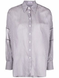Brunello Cucinelli рубашка в тонкую полоску с бисером